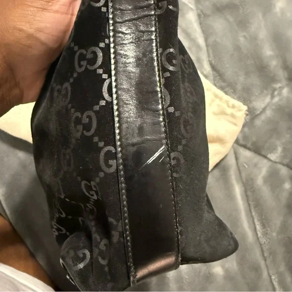 Gucci Black GG Monogram Shoulder Hobo Bag - Picture 8 of 13